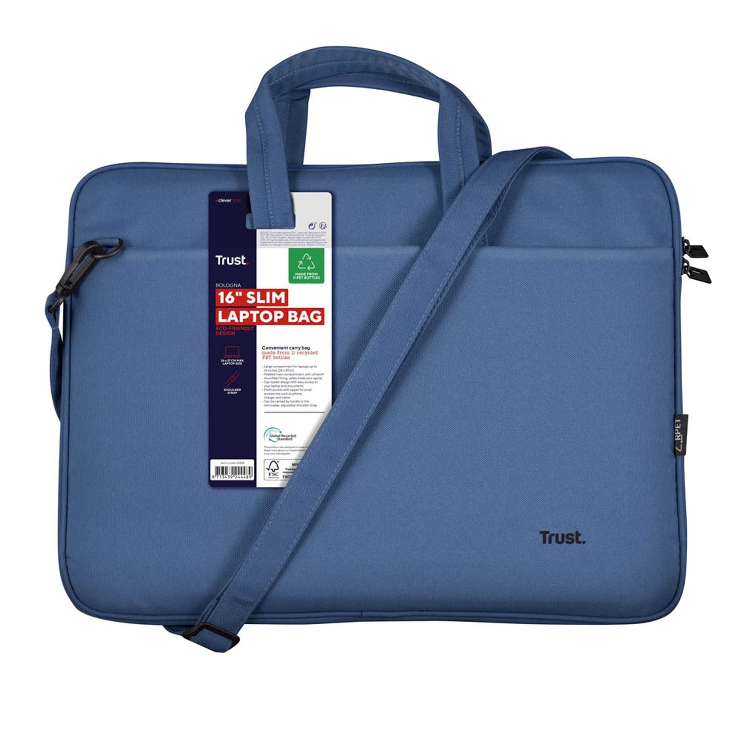 Trust Laptoptasche Bologna Slim Kunstfaser bis 40,6 cm (16 Zoll)