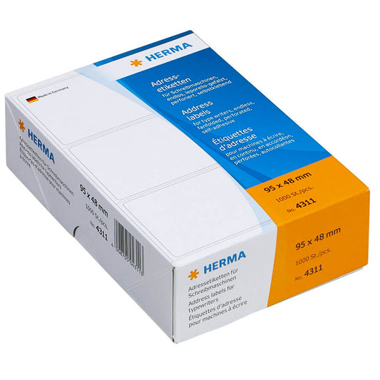 HERMA Adressetiketten weiß 95,0 x 48,0 mm | 4311 | 1 Pack = 1.000 Etiketten