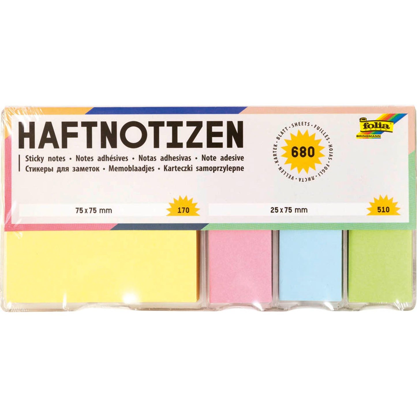 folia Haftnotizen-Set farbsortiert | 9925