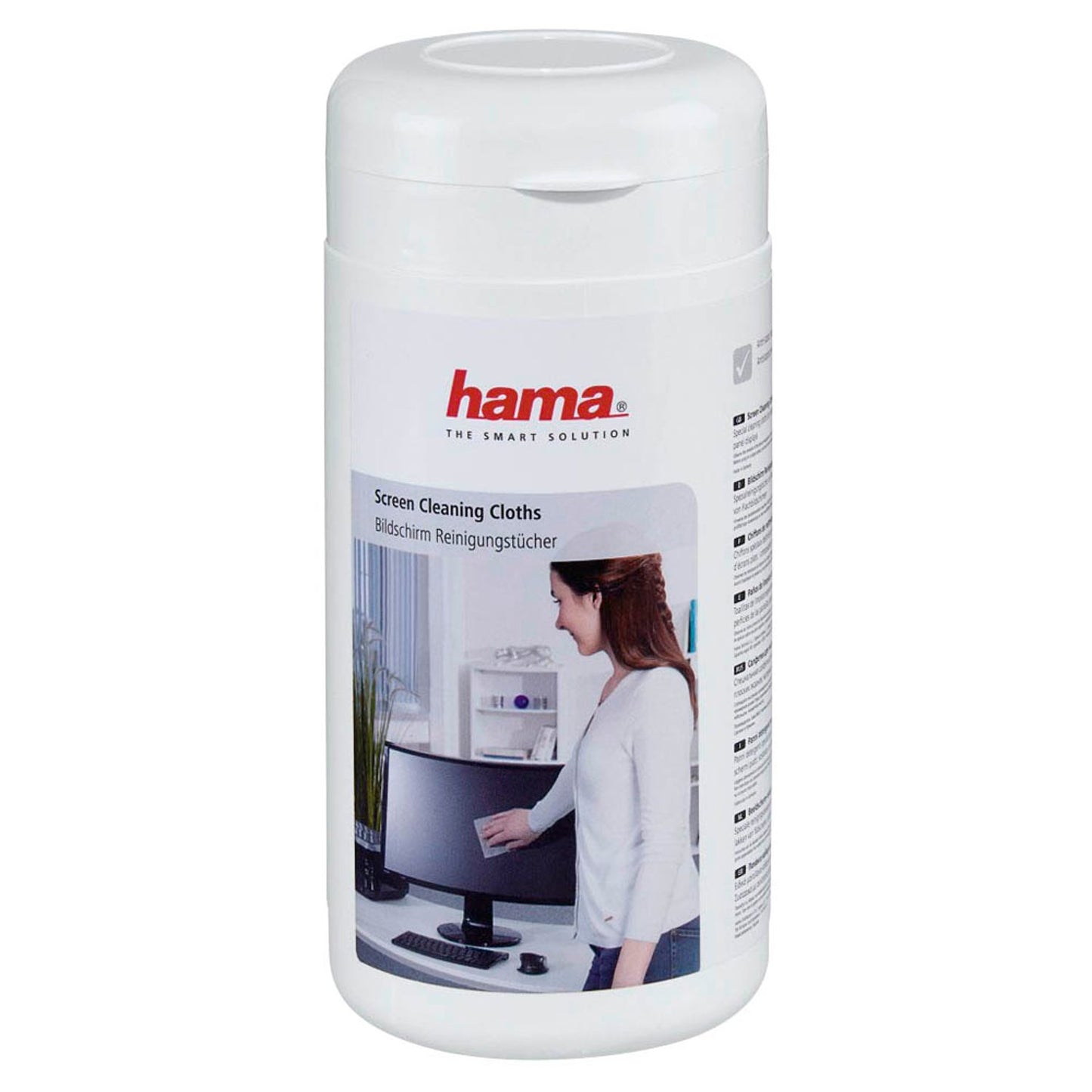 hama Bildschirm-Reinigungstücher 1-lagig weiß, 100 Tücher | 113806 | 1 Pack = 100 Tücher