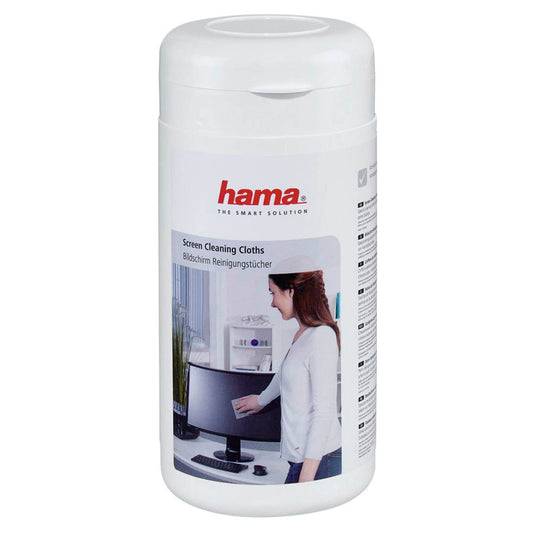 hama Bildschirm-Reinigungstücher 1-lagig weiß, 100 Tücher | 113806 | 1 Pack = 100 Tücher
