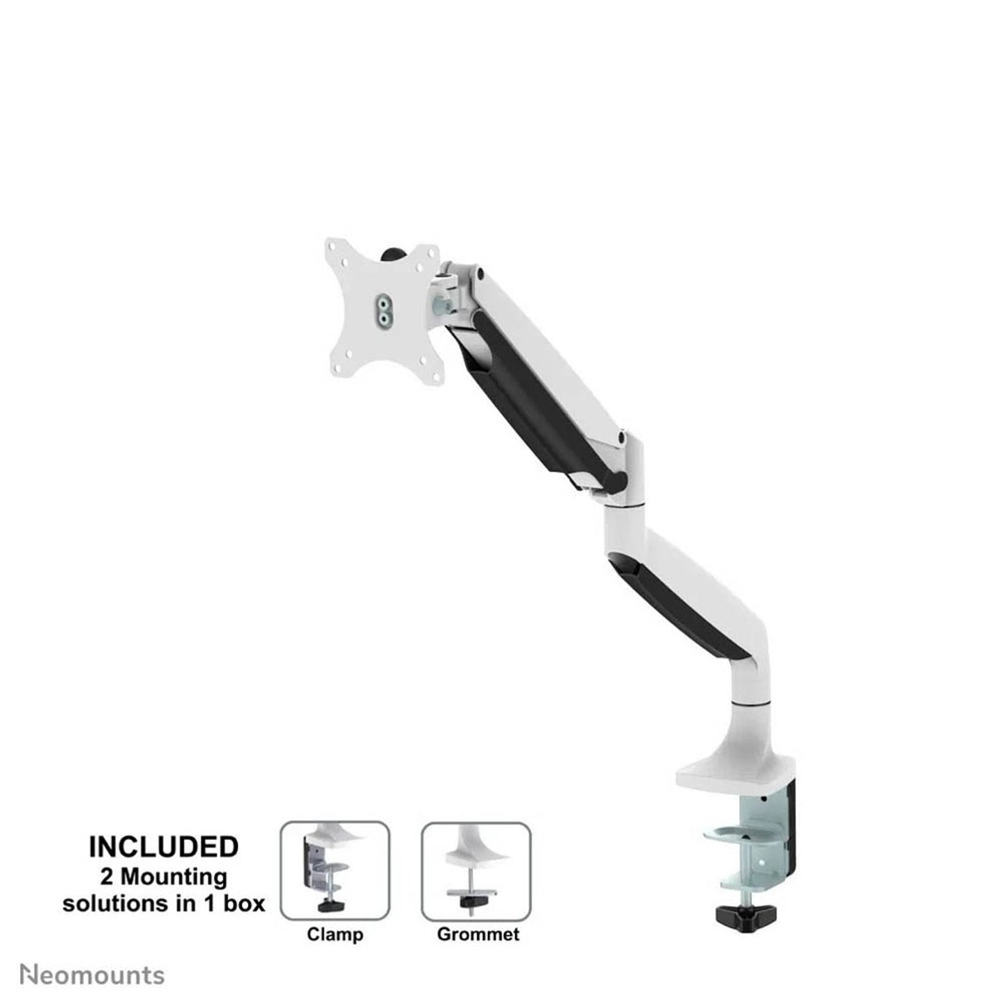 Neomounts Monitor-Halterung weiß für 2 Monitore, Tischklemme, Tischbohrung | NM-D750WHITE
