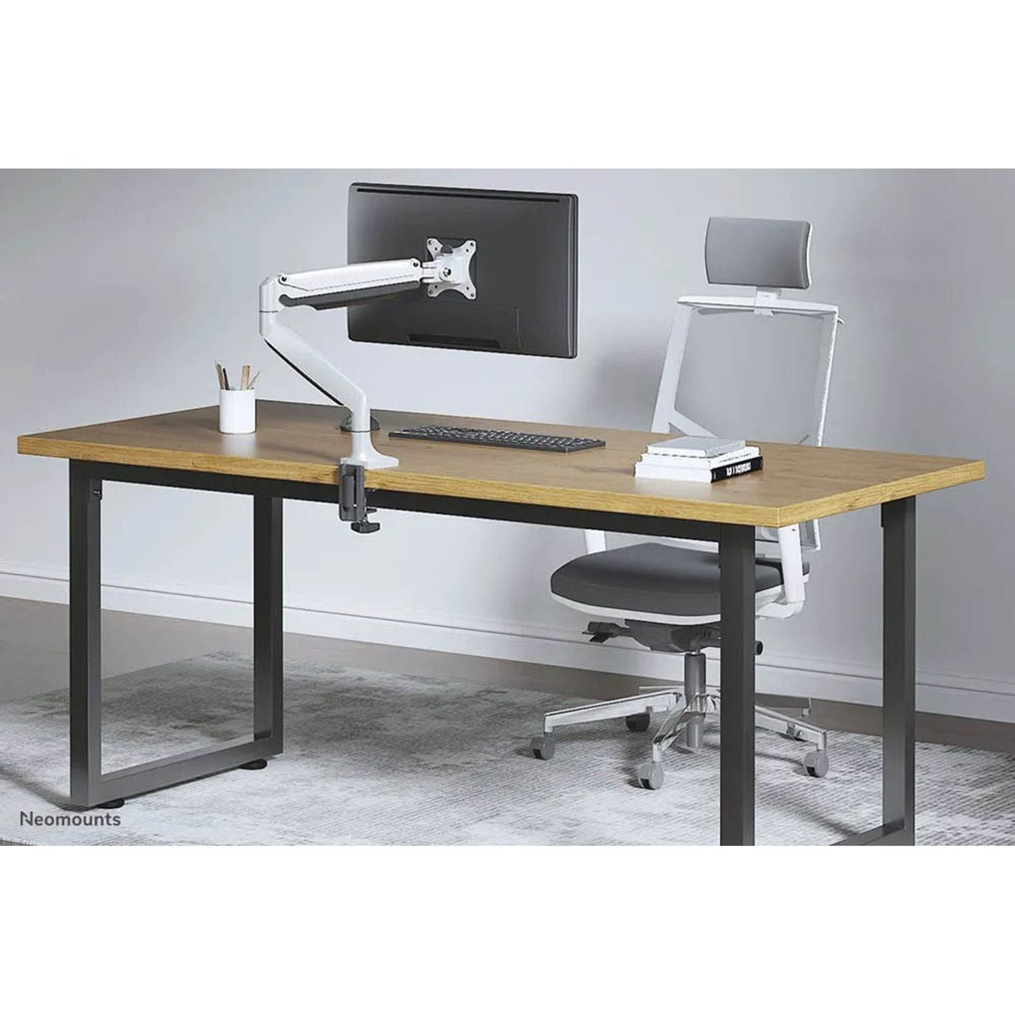 Neomounts Monitor-Halterung weiß für 2 Monitore, Tischklemme, Tischbohrung | NM-D750WHITE