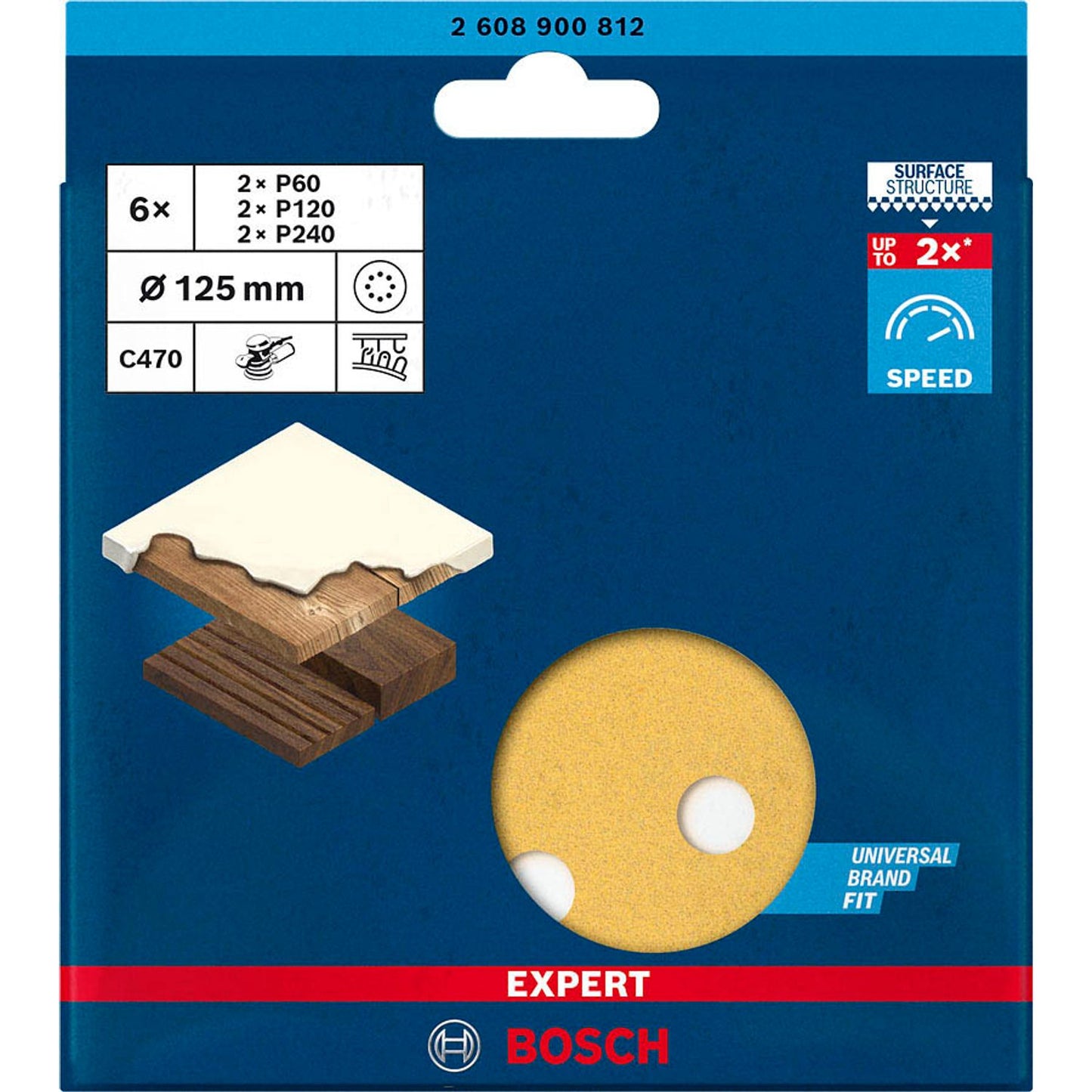 BOSCH EXPERT C470 Schleifblatt-Set 6-teilig | 2608900812