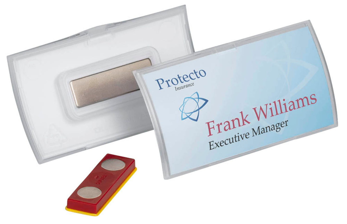 10 DURABLE CLICK FOLD Namensschilder mit Magnet