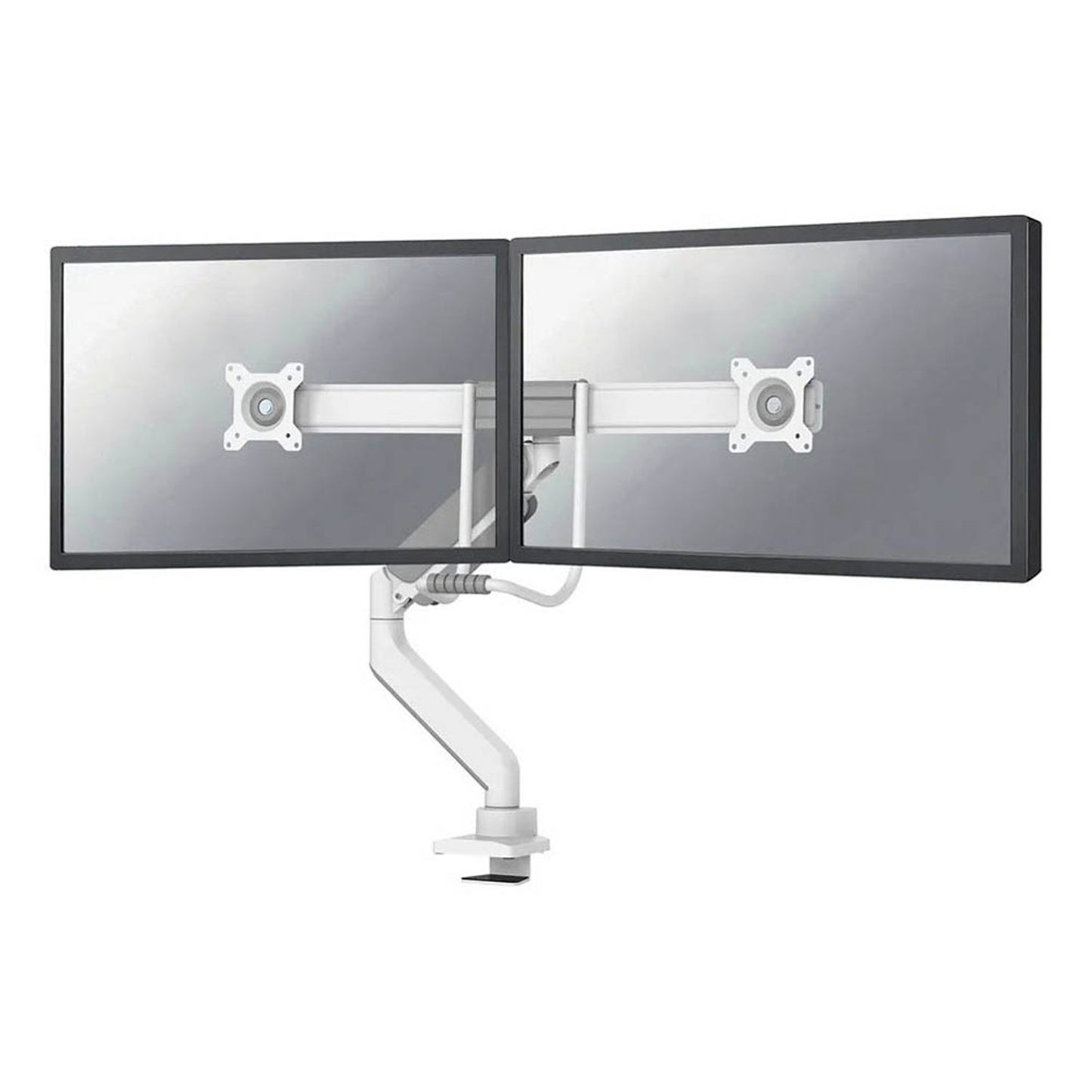 Neomounts Monitor-Halterung weiß für 2 Monitore, Tischklemme, Tischbohrung | DS75-450WH2