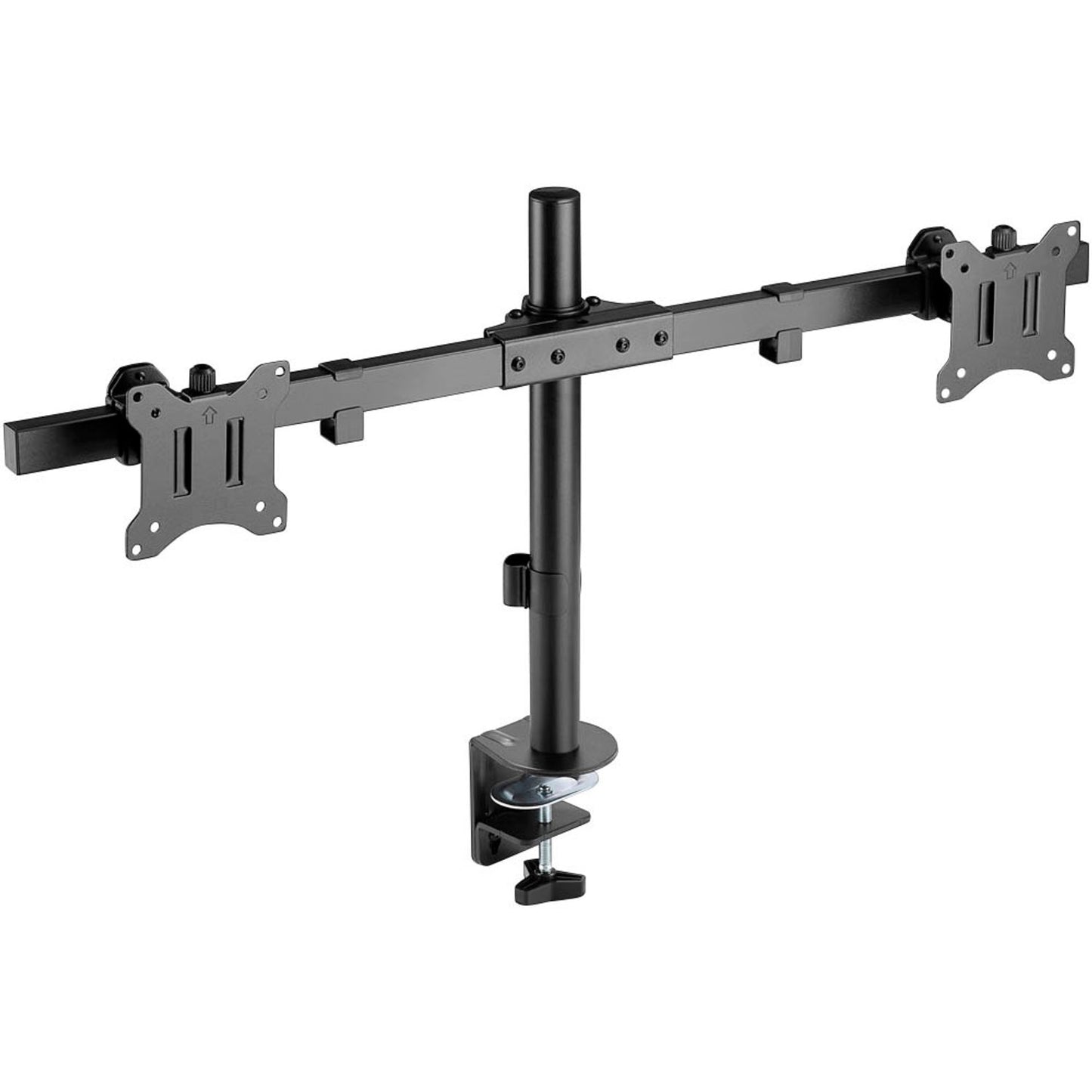 goobay Monitor-Halterung Fix schwarz für 2 Monitore, Tischklemme, Tischbohrung | 59394
