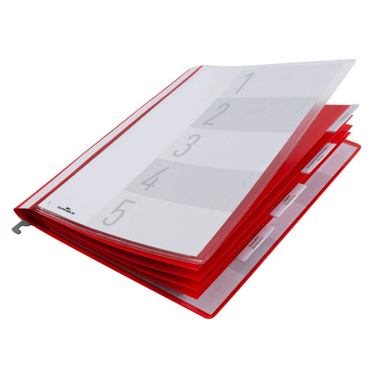 DURABLE Personalhefter Kunststoff rot 5 x kaufmännische Heftung | 255503 | 1 Pack = 5 St.