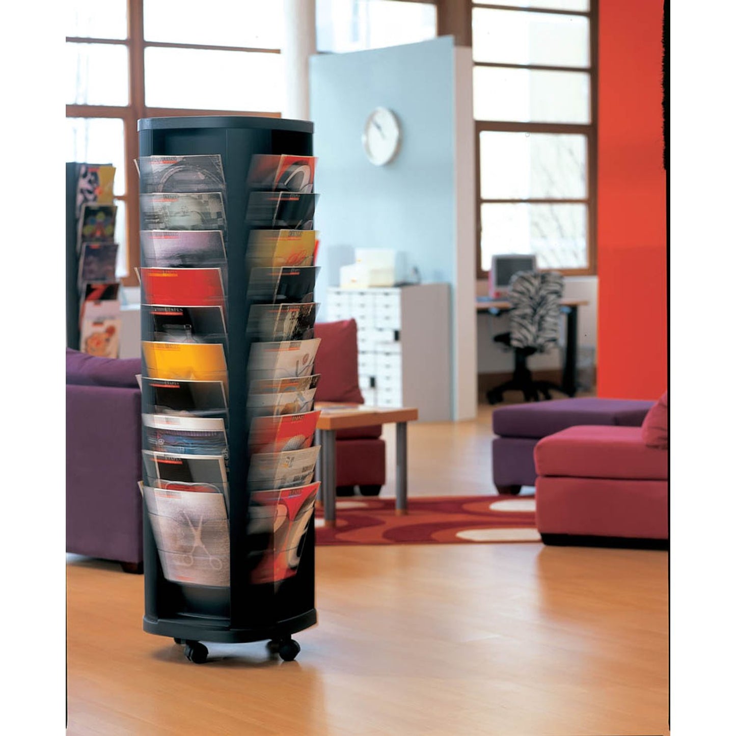 PAPERFLOW Prospektständer drehbar schwarz DIN A4 40 Fächer | 273.01