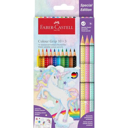 FABER-CASTELL Colour Grip Buntstifte farbsortiert | 201542 | 1 Pack = 13 St.