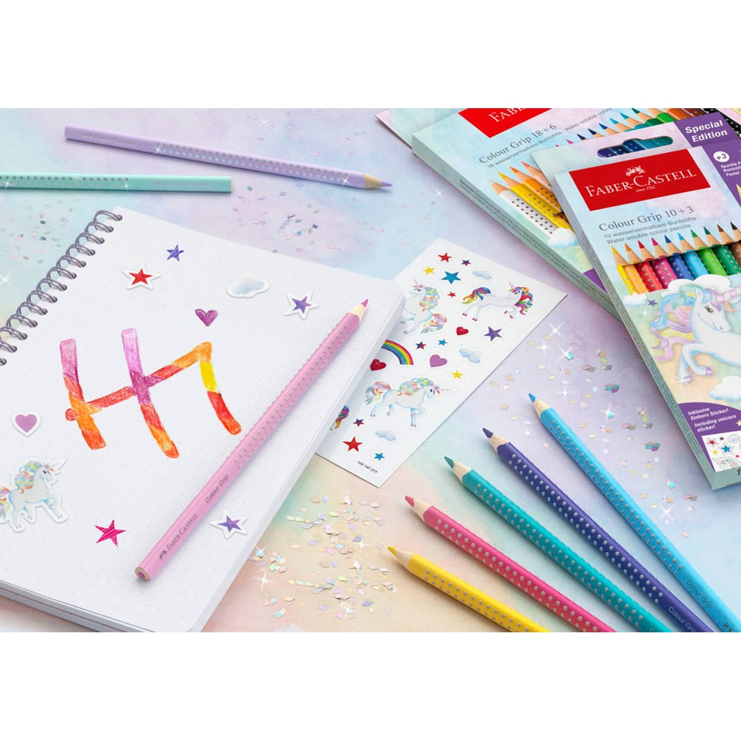 FABER-CASTELL Colour Grip Buntstifte farbsortiert | 201542 | 1 Pack = 13 St.