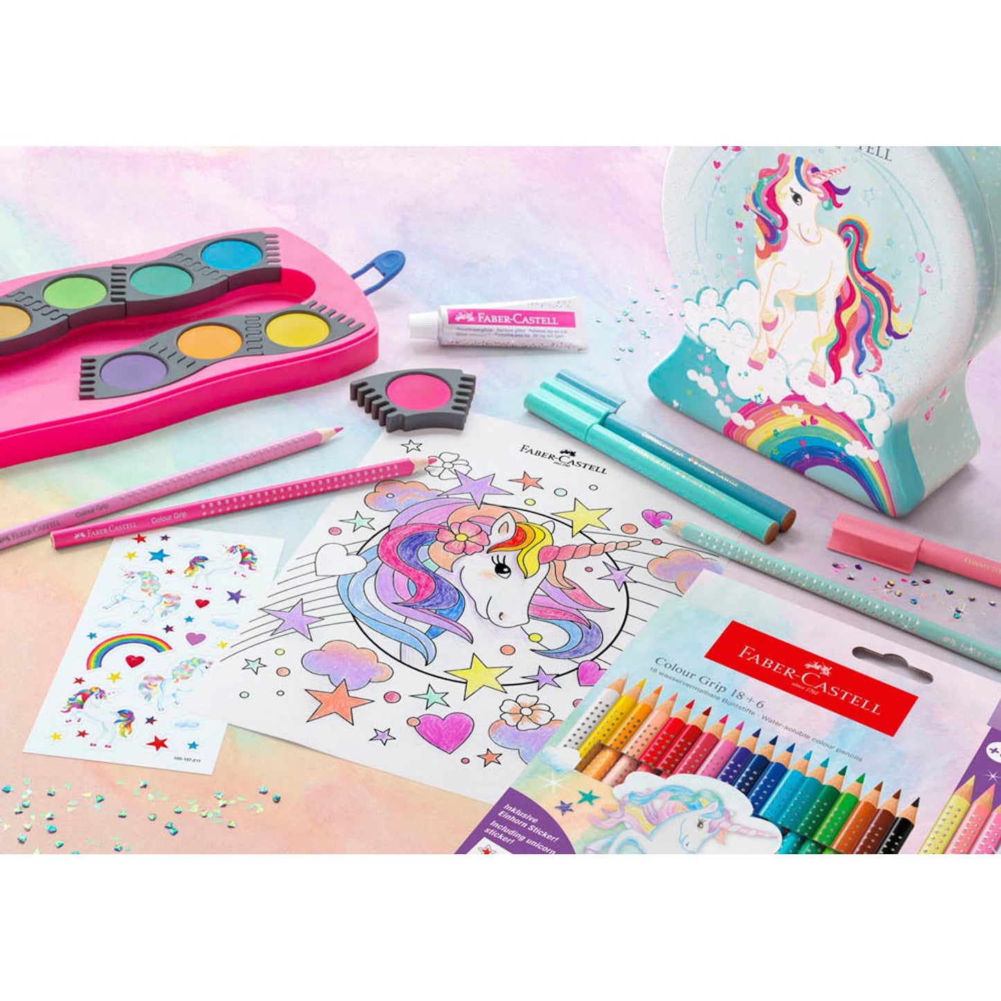 FABER-CASTELL Colour Grip Buntstifte farbsortiert | 201542 | 1 Pack = 13 St.