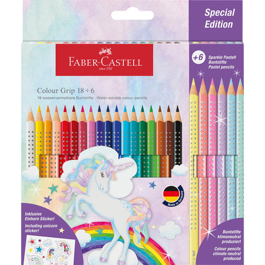 FABER-CASTELL Colour Grip Buntstifte farbsortiert | 201543 | 1 Pack = 24 St.
