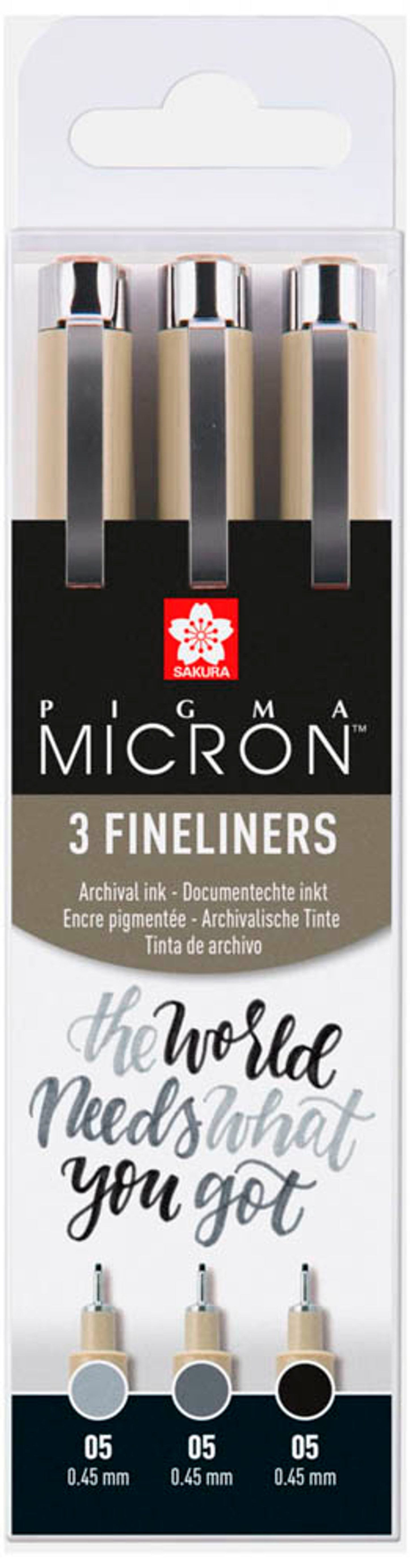 Sakura Pigma Micron Fineliner-Set, 3 St.