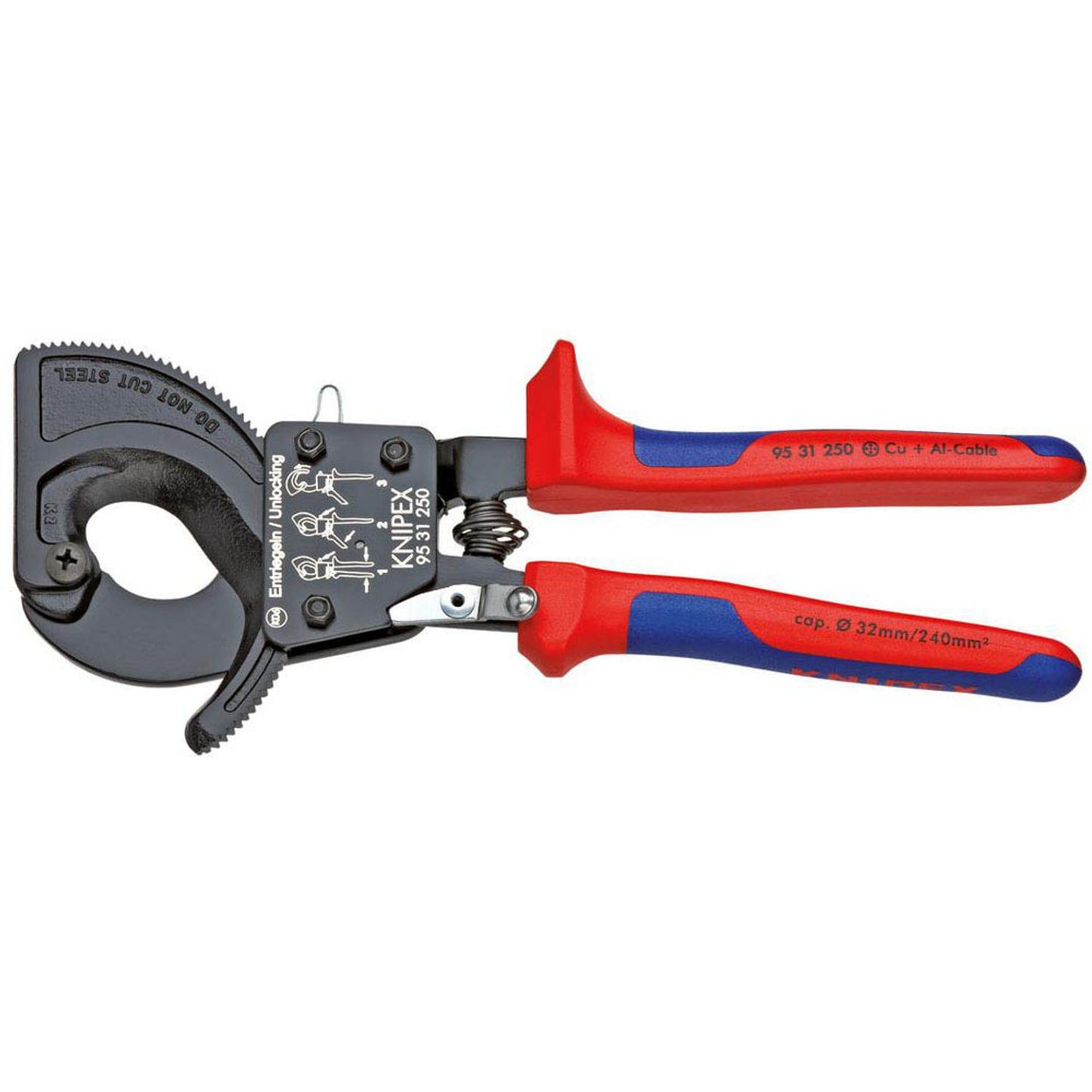 KNIPEX Kabelschere schwarz lackiert 25,0 cm | 95 31 250