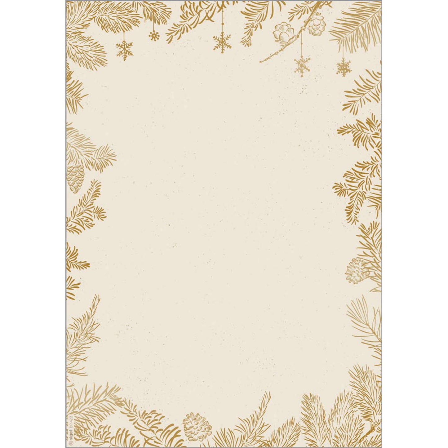 SIGEL Weihnachtsbriefpapier Golden Christmas Motiv DIN A4 90 g/qm | DP422 | 1 Pack = 100 Blatt