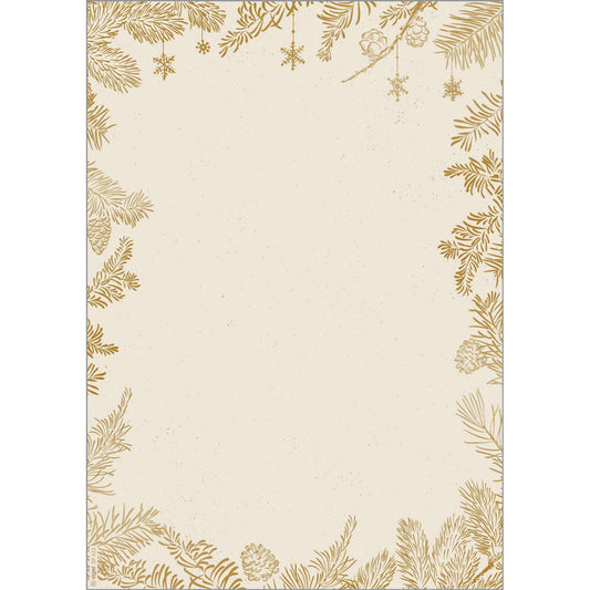 SIGEL Weihnachtsbriefpapier Golden Christmas Motiv DIN A4 90 g/qm | DP422 | 1 Pack = 100 Blatt