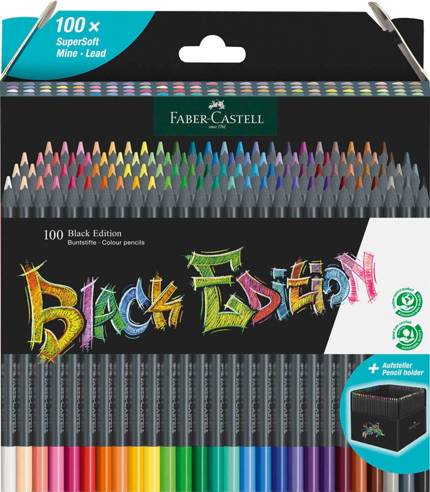 FABER-CASTELL Black Edition Buntstifte farbsortiert