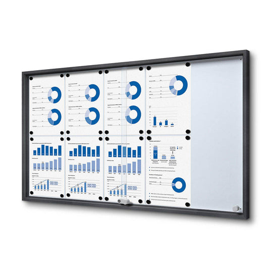 Showdown® Displays Schaukasten SLIM grau x DIN A4