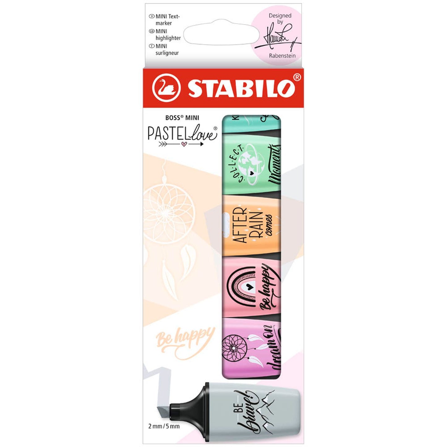 STABILO Pastellove Textmarker farbsortiert | 07/06-29 | 1 Pack = 6 St.