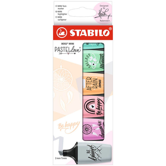 STABILO Pastellove Textmarker farbsortiert | 07/06-29 | 1 Pack = 6 St.