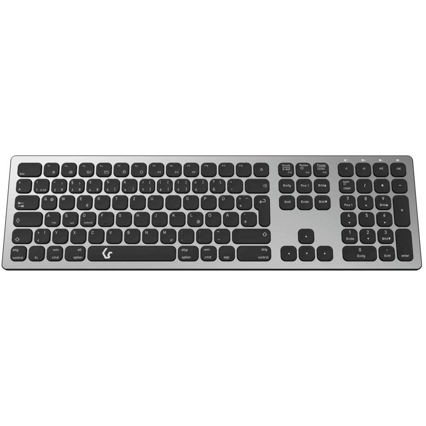 RaidSonic ICY BOX® KSK-8023BTRF Tastatur kabellos silber | KSK-8023BTRF (DE)