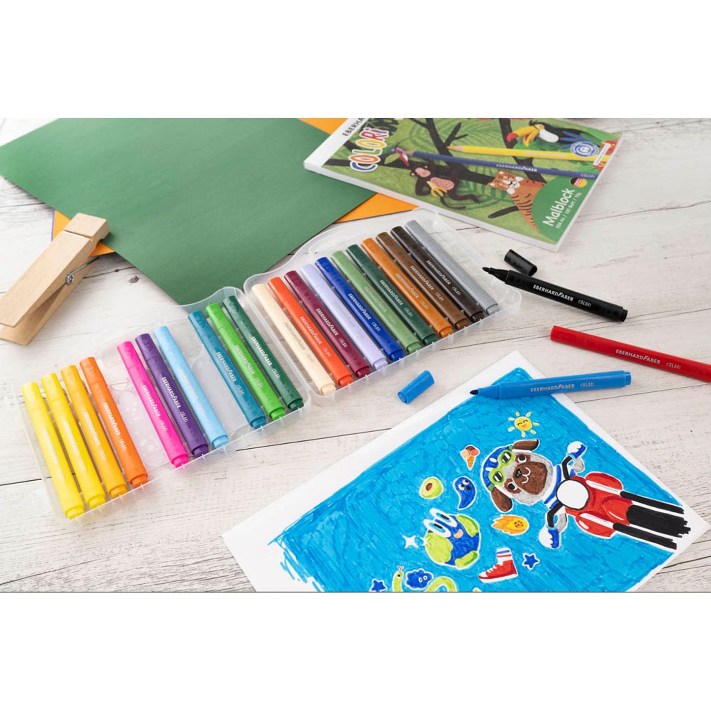 EBERHARD FABER Colori Filzstifte farbsortiert | 551224 | 1 Pack = 24 St.