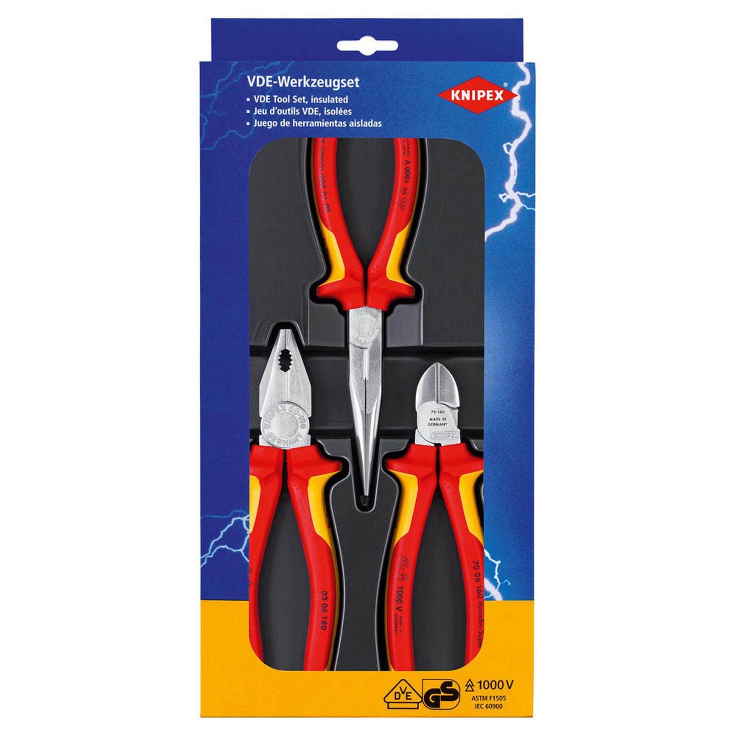 KNIPEX Zangen-Set Elektro 3-teilig | 00 20 12