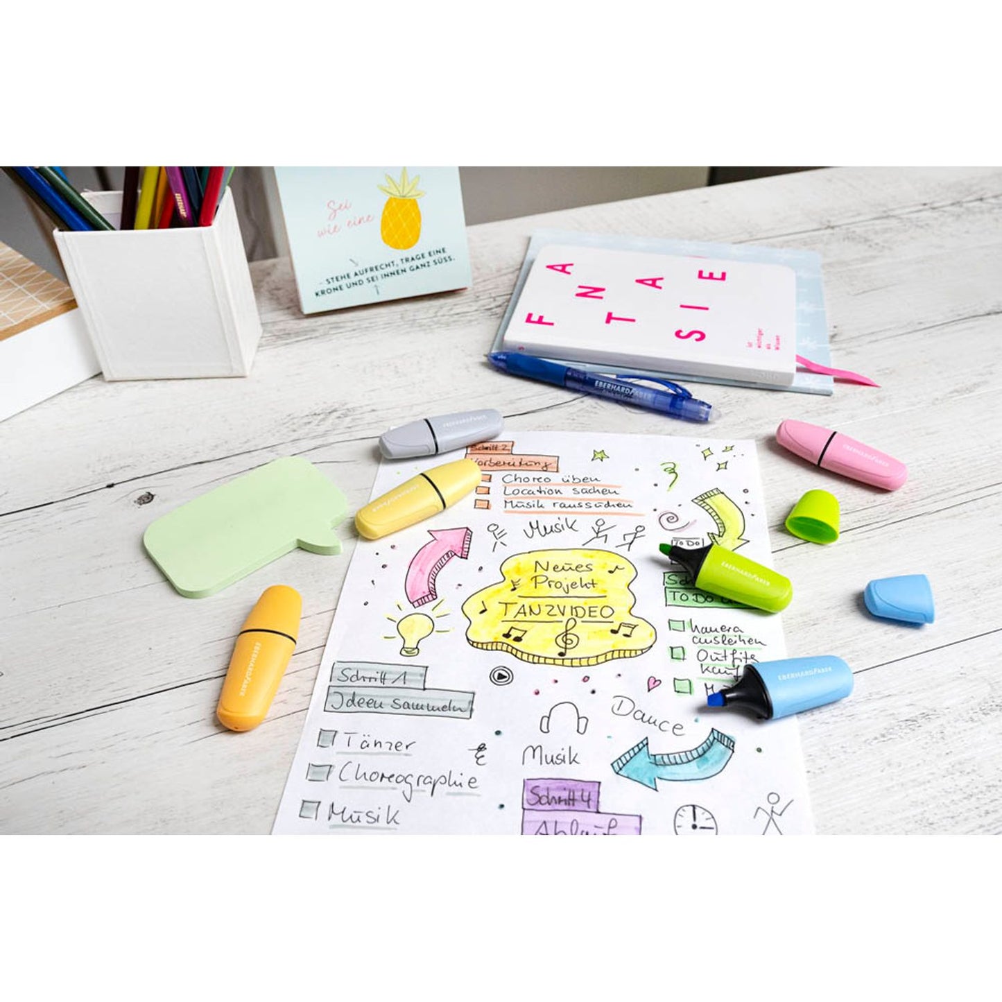 EBERHARD FABER Pastell Mini Textmarker farbsortiert | 551413 | 1 Pack = 6 St.