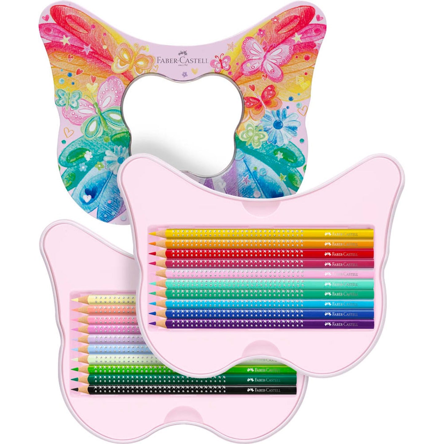 FABER-CASTELL Geschenkset Schmetterling Sparkle Buntstifte farbsortiert | 201971 | 1 Pack = 20 St.
