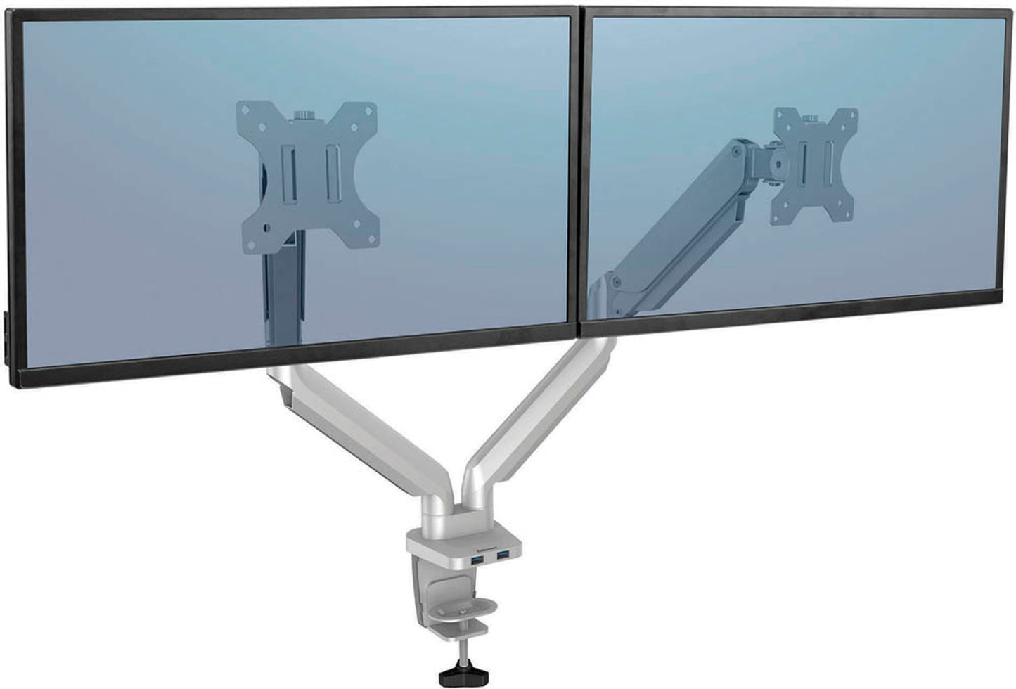 Fellowes Monitor-Halterung Platinum Series für 2 Monitore, Tischklemme, Tischbohrung