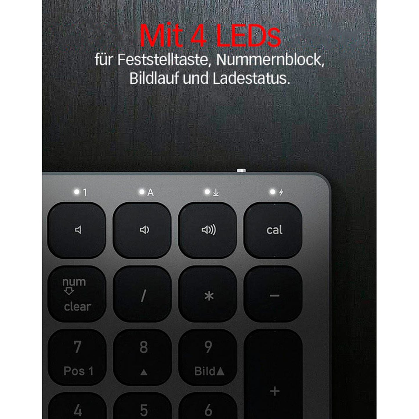 RaidSonic ICY BOX® KSK-8023BTRF Tastatur kabellos silber | KSK-8023BTRF (DE)