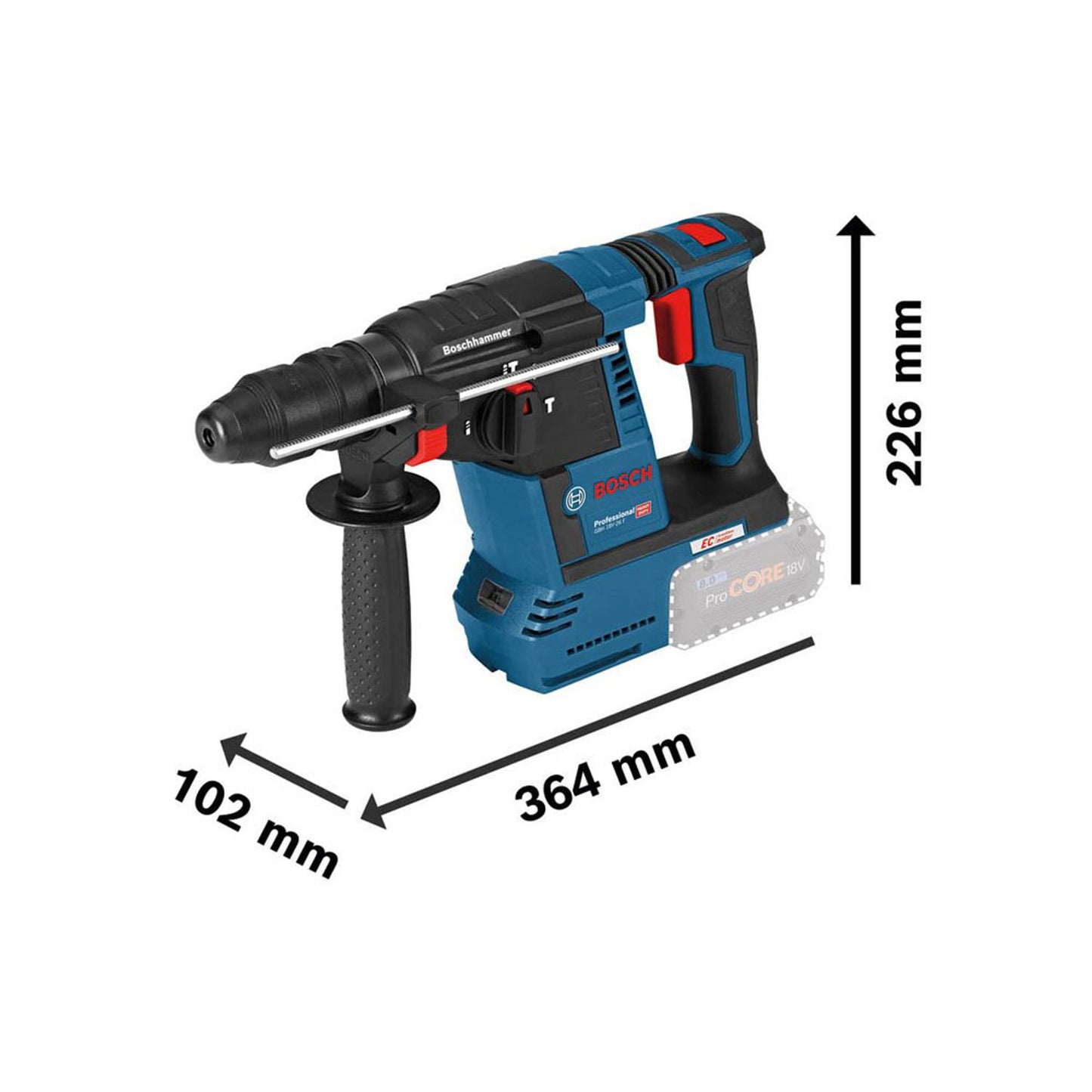 BOSCH Professional GBH 18V-26 F Akku-Bohrhammer 18,0 V, ohne Akku | 061191000J