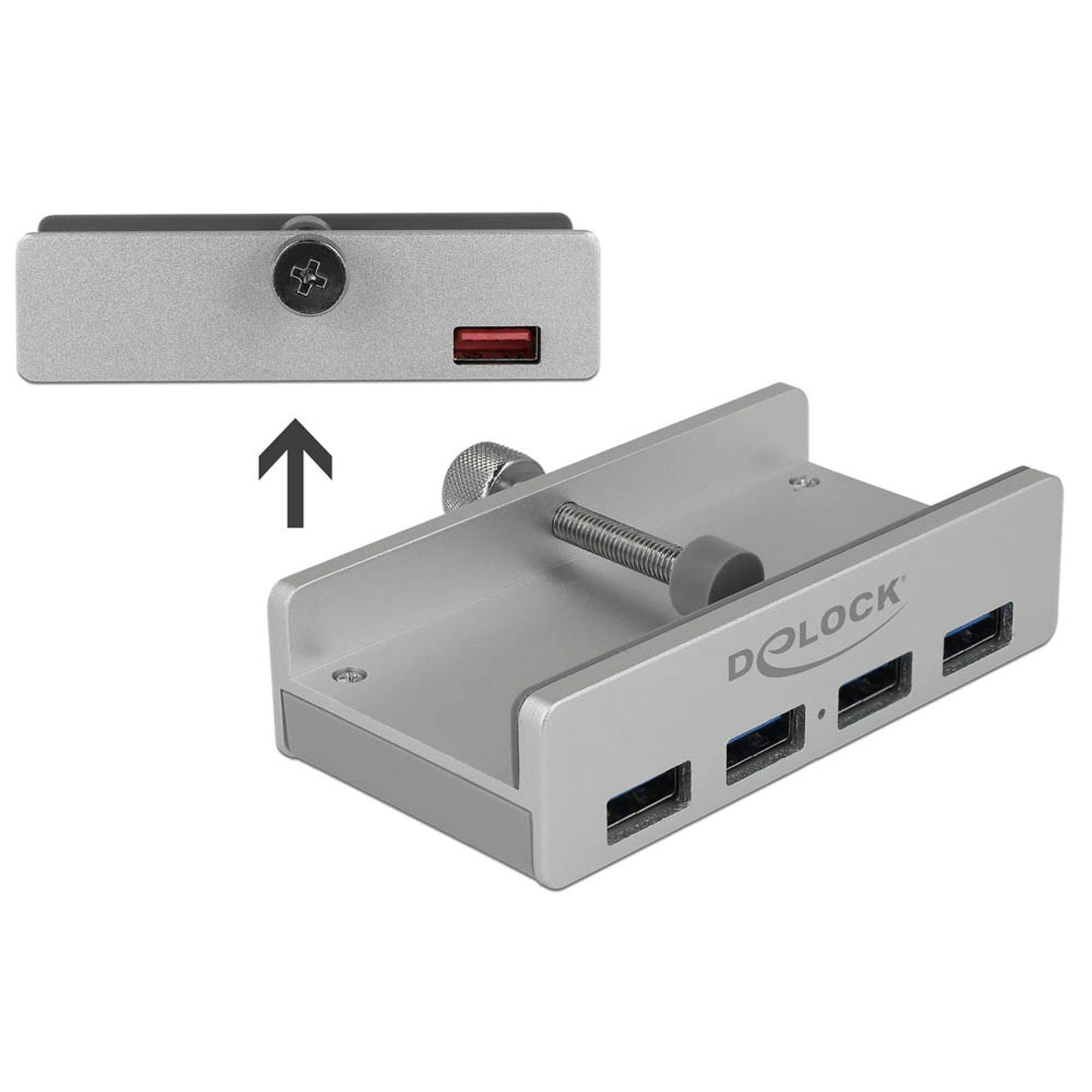 DeLOCK USB-Hub 4-fach silber | 64046