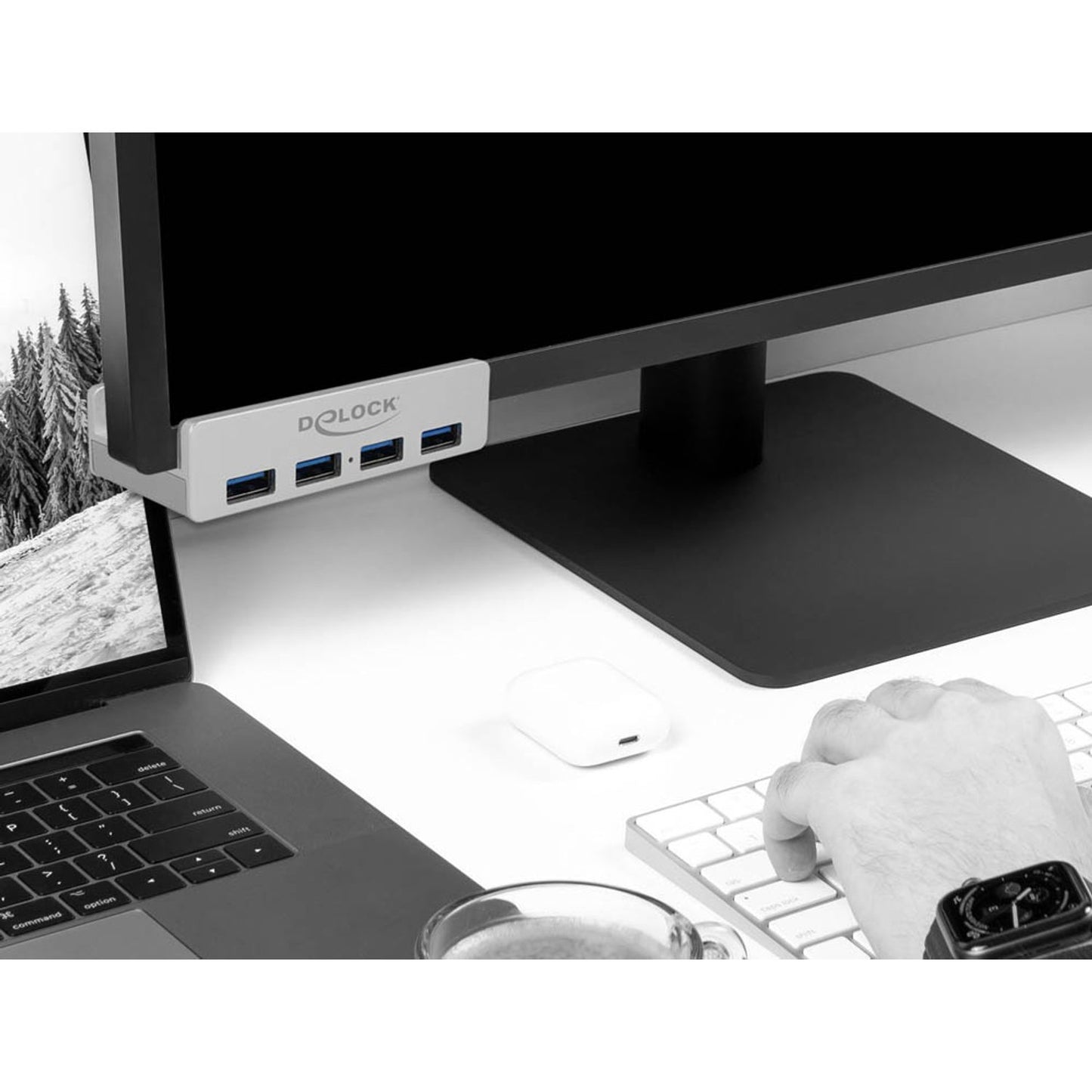 DeLOCK USB-Hub 4-fach silber | 64046