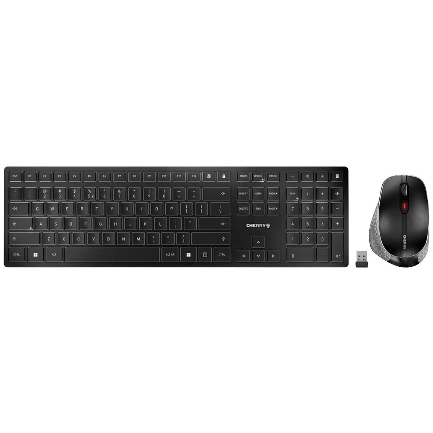 CHERRY DW 9500 SLIM Tastatur-Maus-Set kabellos schwarz | JD-9500DE-2