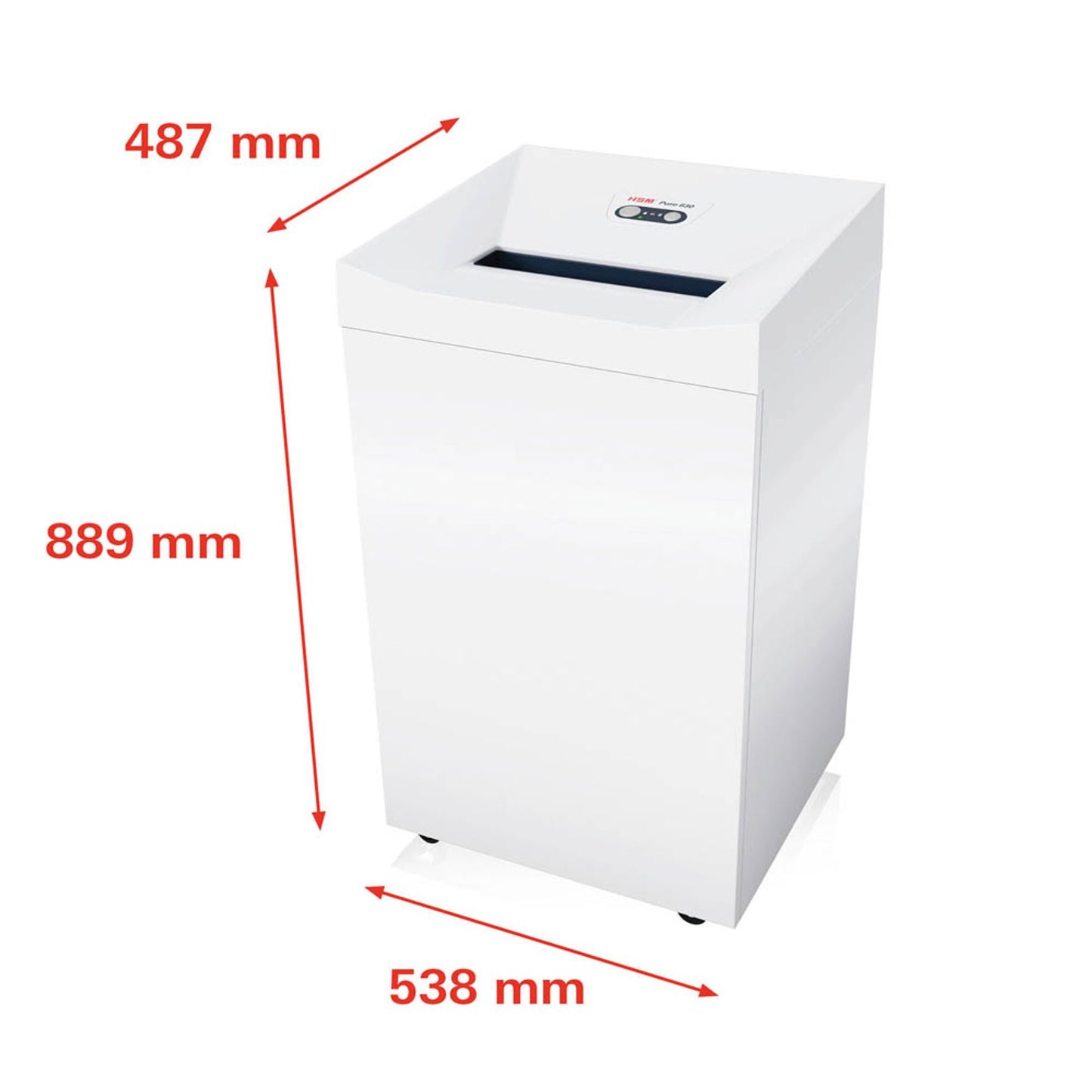 HSM Pure 630 Aktenvernichter mit Partikelschnitt P-5, 1,9 x 15 mm, bis , weiß | 2362111