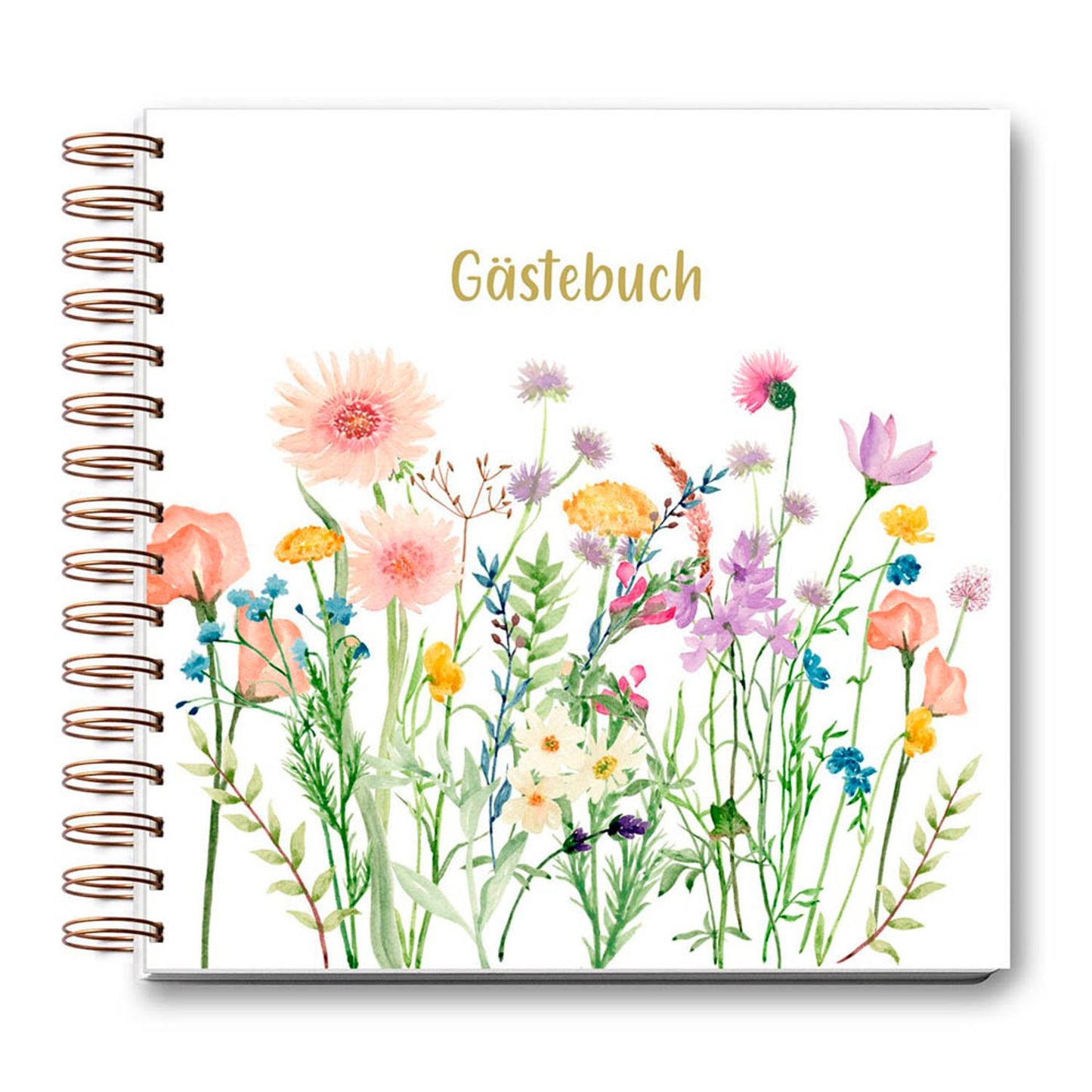 LUMA Gästebuch Wildblumen ca. DIN A5 blanko, Hardcover 100 Seiten | LU Q21 01