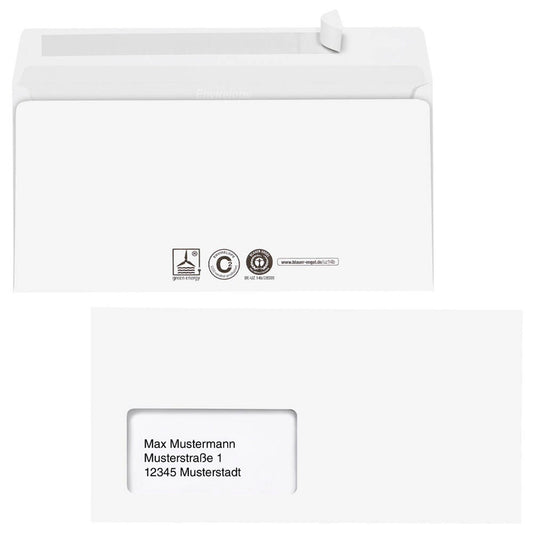 MAILmedia Briefumschläge Envirelope® DIN lang+ recycling-weiß haftklebend 500 St.