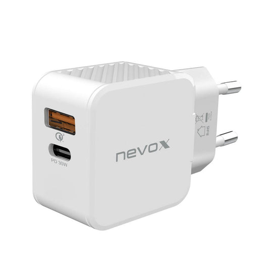 nevox USB PD TYPE C + QC3.0 / PPS Ladeadapter weiß, 30 Watt | 2009