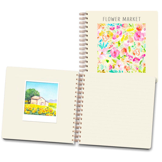LUMA Notizbuch Polaroid Flower Market ca. DIN A5 punktraster, mehrfarbig Hardcover 100 Seiten | LU QPOLA21 03