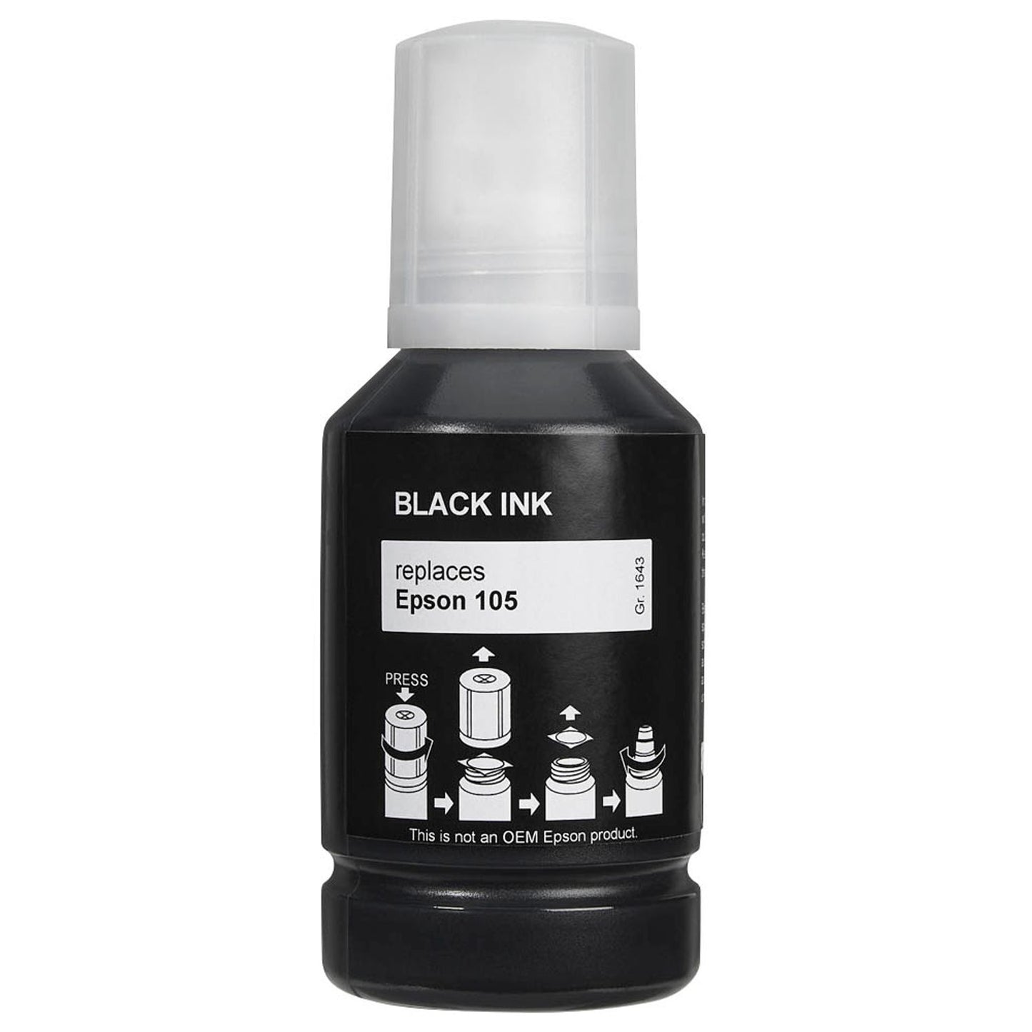 dots schwarz Tintenflasche kompatibel zu EPSON 105 (T00Q1) | 1643,1001-DOTS