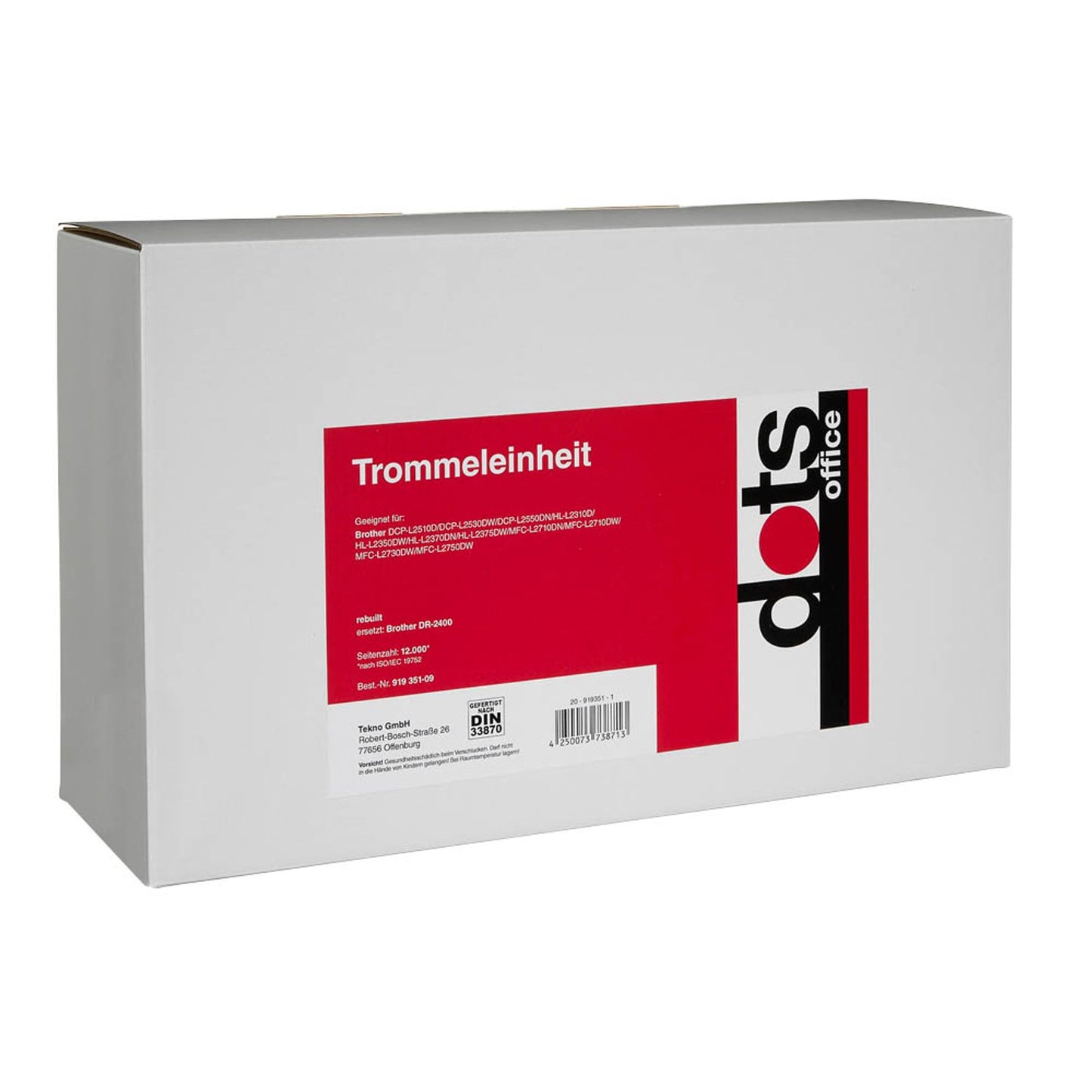 dots schwarz Trommel kompatibel zu brother DR-2400 | 1267,7000-DOTS