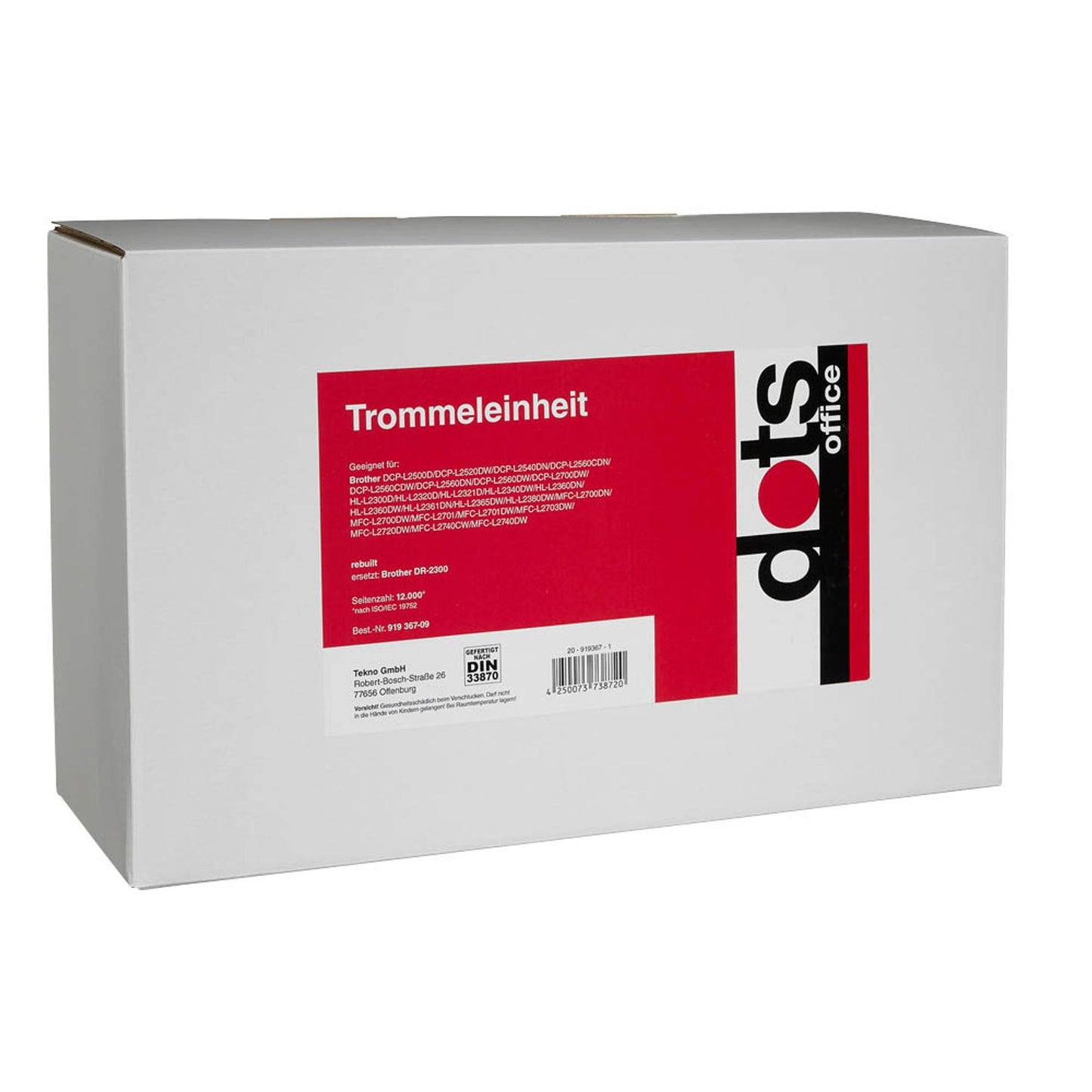 dots schwarz Trommel kompatibel zu brother DR-2300 | 1261,7000-DOTS