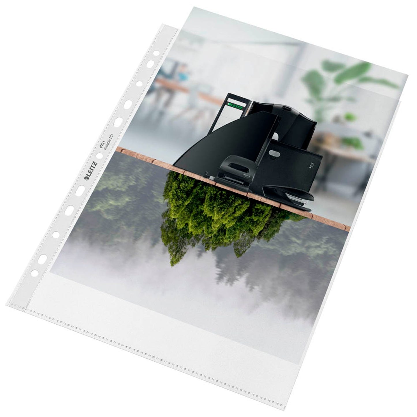 LEITZ Prospekthüllen Recycle 4791 DIN A4 transparent genarbt 0,10 mm | 47913003 | 1 Pack = 25 St.