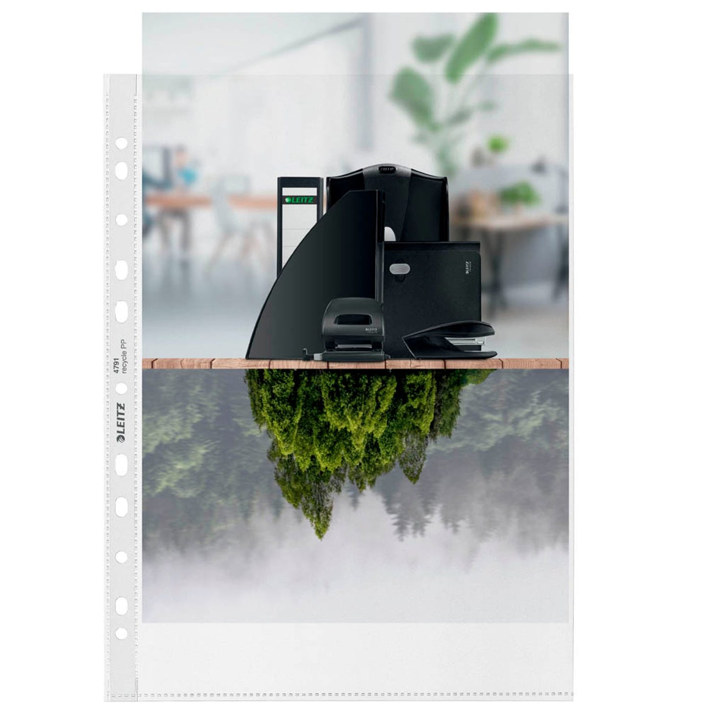 LEITZ Prospekthüllen Recycle 4791 DIN A4 transparent genarbt 0,10 mm | 47913003 | 1 Pack = 25 St.