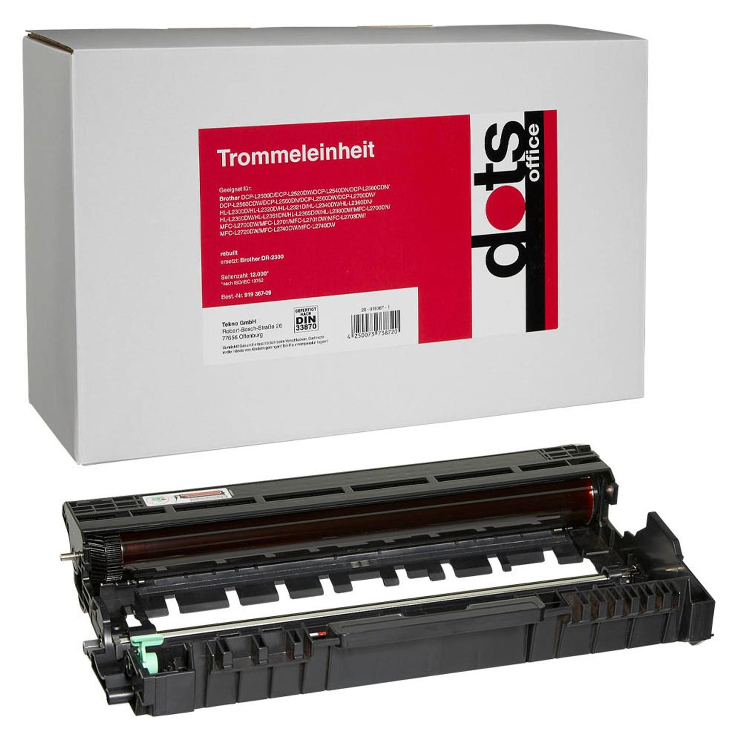 dots schwarz Trommel kompatibel zu brother DR-2300 | 1261,7000-DOTS
