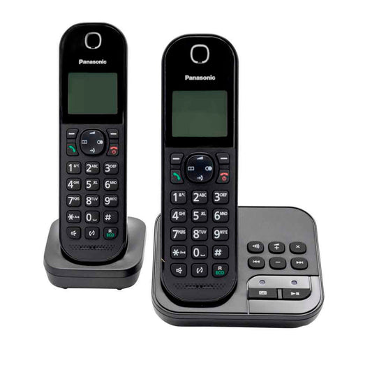 Panasonic Duo Schnurloses Telefon-Set mit Anrufbeantworter schwarz | KX-TGC422GB
