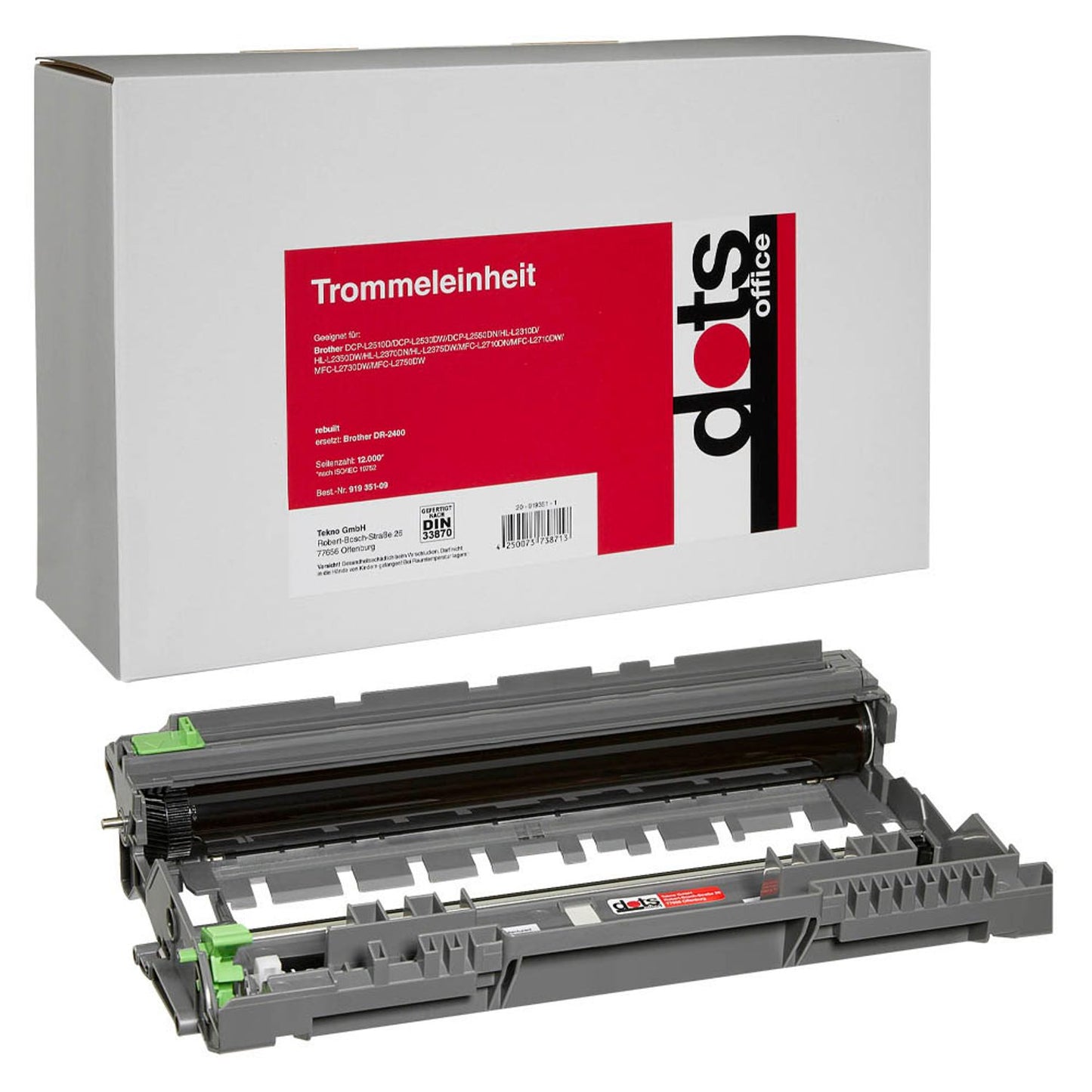 dots schwarz Trommel kompatibel zu brother DR-2400 | 1267,7000-DOTS