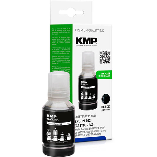 KMP schwarz Tintenflasche kompatibel zu EPSON 102/T03R14 | 1642,1001